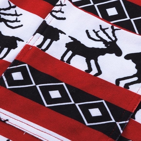 Red Christmas Element Print Long Cardigan - Picture 2 of 11